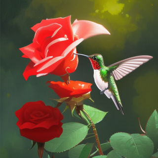 Listia Digital Collectible: Hummingbird Rose Love