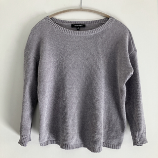 Ellen Tracy light silver gray chenille sweater size S