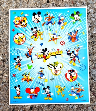 MICKEY MOUSE DONALD DUCK GOOFY PLUTO GLOSSY STICKERS 2 SHEETS STYLE 1