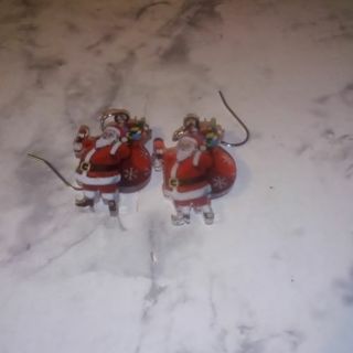 Acrylic Santa Earrings