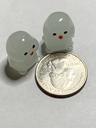 CHICKS~#2~WHITE~SET OF 2~GLOW IN THE DARK~FREE SHIPPING!