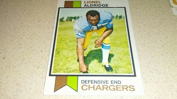 1973 TOPPS LIONEL ALDRIDGE SAN DIEGO CHARGERS FOOTBALL CARD