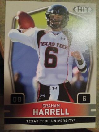 2009 SAGE HIT ROOKIE GRAHAM HARRELL TEXAS TECH UNIVERSITY FOOTBALL CARD# 96