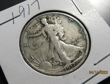 ★★ 1917 WALKING LIBERTY HALF DOLLAR VG ★★ **90% SILVER**