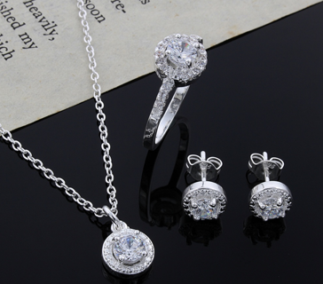 925 Sterling silver Cute Solid Christmas gift noble fashion elegant women shiny crystal CZ 