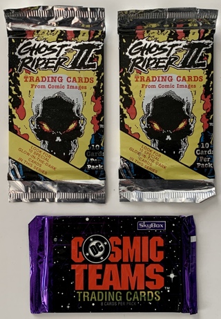 Superhero Cello Sealed Trading Card Packs Lot of 3 - DC Cosmic Teams and Marvel Ghost Rider