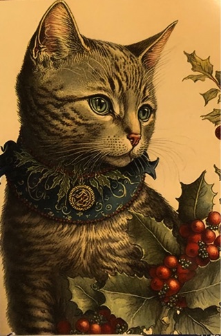 Christmas Tabby - 3 x 5” MAGNET - GIN ONLY