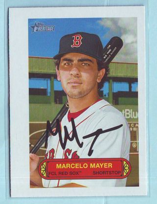 2022 Topps Heritage Minors Marcelo Mayer BOX TOPPER Baseball Card # 73PU-1 Red Sox