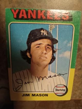 1975 TOPPS JIM MASON NEW YORK YANKEES BASEBALL CARD# 136