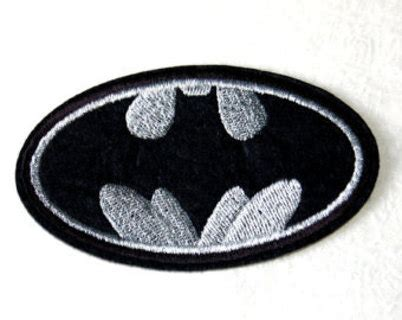 1 BATMAN Symbol GRAY Logo IRON ON Patch DC Clothing accessories Embroidery Applique Decoration