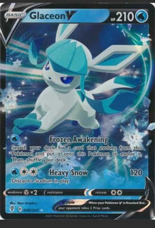 NM Ultra Rare Glaceon V Pokemon card TCG SWSH