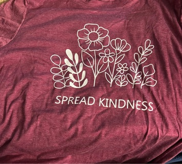 New: Mauve Sz XXL Tee “SPREAD KINDNESS” In White Lettering. Pit to Pit 27”. Shoulder to Hem 24"