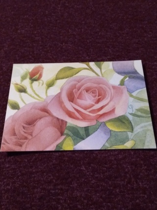Pink Roses Notecard