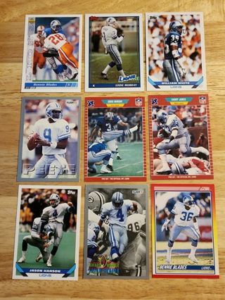 9 card lot Lions