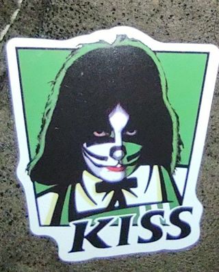 Kiss cat man band sticker for water bottle laptop computer luggage Xbox