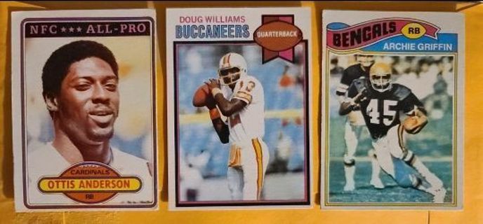 3 nfl rookie cards Ottis Anderson, Archie Griffin and Doug Williams