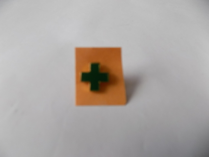 Vintage green cross lapel pin