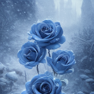 Listia Digital Collectible: Blue Roses In A Forest