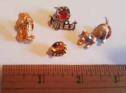 4 vintage Dog tack pins/brooches