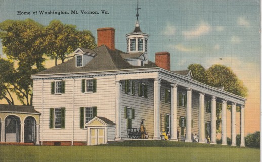 Vintage Used Postcard: L: 1942 Home of Washington, Mount Vernon, VA