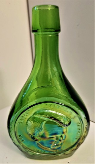Senator (NY) Robert F. Kennedy Wheaton green glass bottle 9" x 4 1/2" x 2" 19 oz. - VG condition