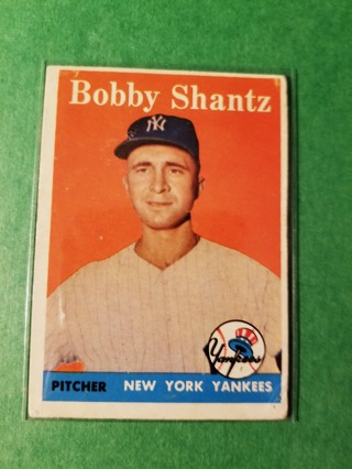 1958 - TOPPS EXMT - NRMT BASEBALL - CARD NO. 419 - BOBBY SHANTZ - YANKEES