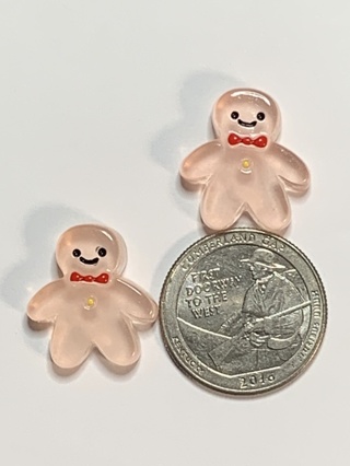 4PC GLOW IN THE DARK GINGERBREAD MEN #2 (NOT CHARMS) (PLEASE READ DESCRIPTION