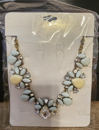 NEW - Large Faux Stone Statement Necklace - 22 inch