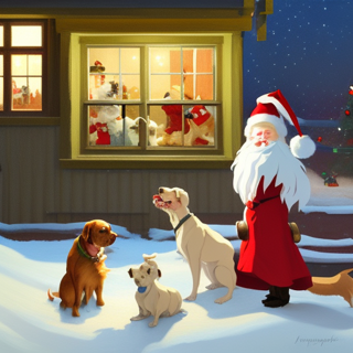 Listia Digital Collectible: Santa & His Adorable Dogs