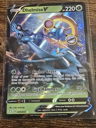 Pokemon Dhelmise V 009/072 holo rare card