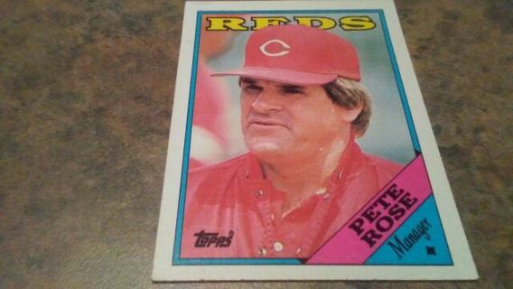 1988 TOPPS PETE ROSE MANAGER CINCINNATI REDS BASEBALL CARD# 475