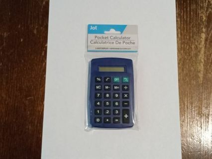 One new blue calculator regular size.