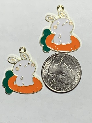 EASTER CHARMS~#1~LARGE BUNNY WITH CARROT~FREE SHIPPING!