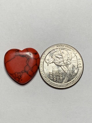 ❣HEALING STONE~#18~RED AND BLACK~HEART-SHAPED~FREE SHIPPING❣