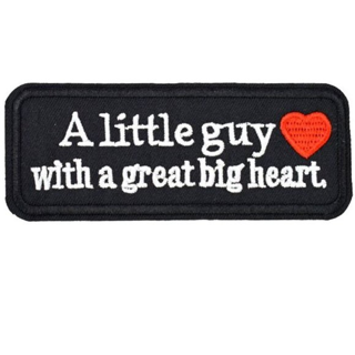 NEW A LITTLE GUY WITH A BIG HEART IRON ON PATCH Adhesive Baby Badge FREE SHIPPING