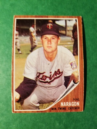 1962 - TOPPS EXMT - NRMT BASEBALL - CARD NO. 164 - HAL NARRAGON  - TWINS