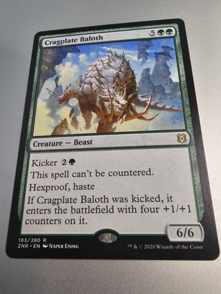 Magic the gathering mtg Cragplate Baloth rare card Zendikar Rising