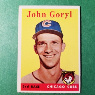 1958 - TOPPS EXMT - NRMT BASEBALL - CARD NO. 384 - JOHN GORYL - CUBS