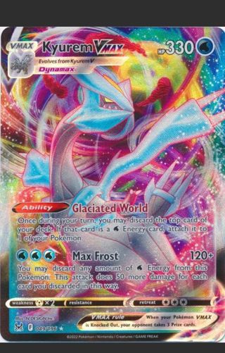 NM Ultra Rare Kyurem VMAX Textured Full Art Pokemon card TCG SWSH