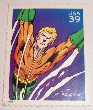 Scott #4084h, Aquaman, One Useable 39¢ US Postage Stamp. Peel and stick.