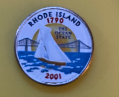 Colorized Rhode Island 2001-P State Quarter 