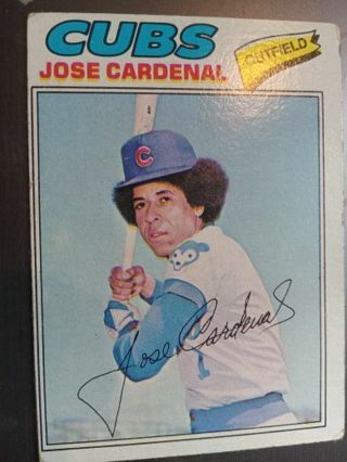 1977 TOPPS JOSE CARDENAL CHICAGO CUBS BASEBALL CARD# 610