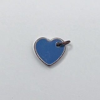 Tiny Periwinkle Enamel Heart Charm 