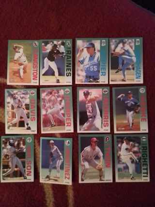 12 card Fleer baseball lot 90s stars
