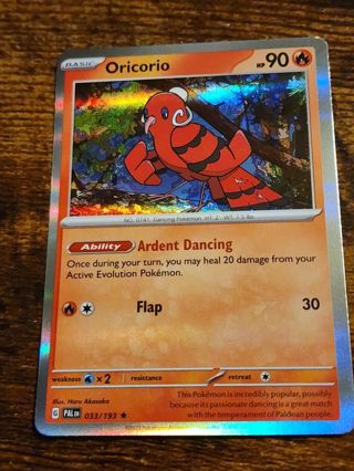 Pokemon Oricorio holo rare 33/193