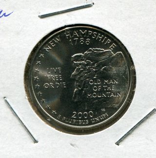 2000 D New Hampshire State Quarter-B.U.