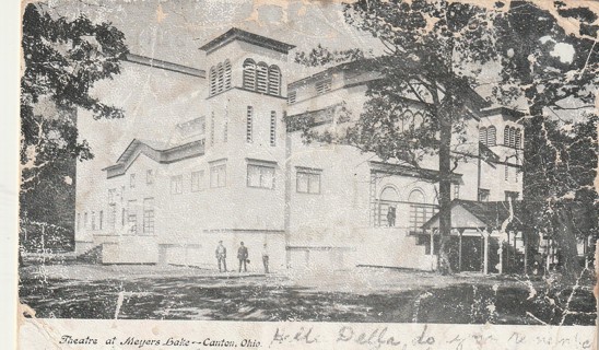 Vintage Used Postcard: g: 1910 Theatre at Meyers Lake, Canton, OH