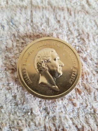 US PRESIDENT MILLARD FILLMORE GOLD PLATED COIN