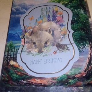 Happy Birthday -Kit Fox * Design Blank Note Card