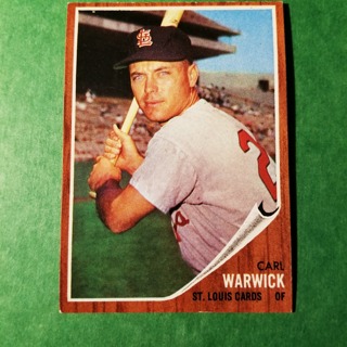 1962 - TOPPS EXMT - NRMT BASEBALL - CARD NO. 202 - CARL WARWICK - CARDINALS